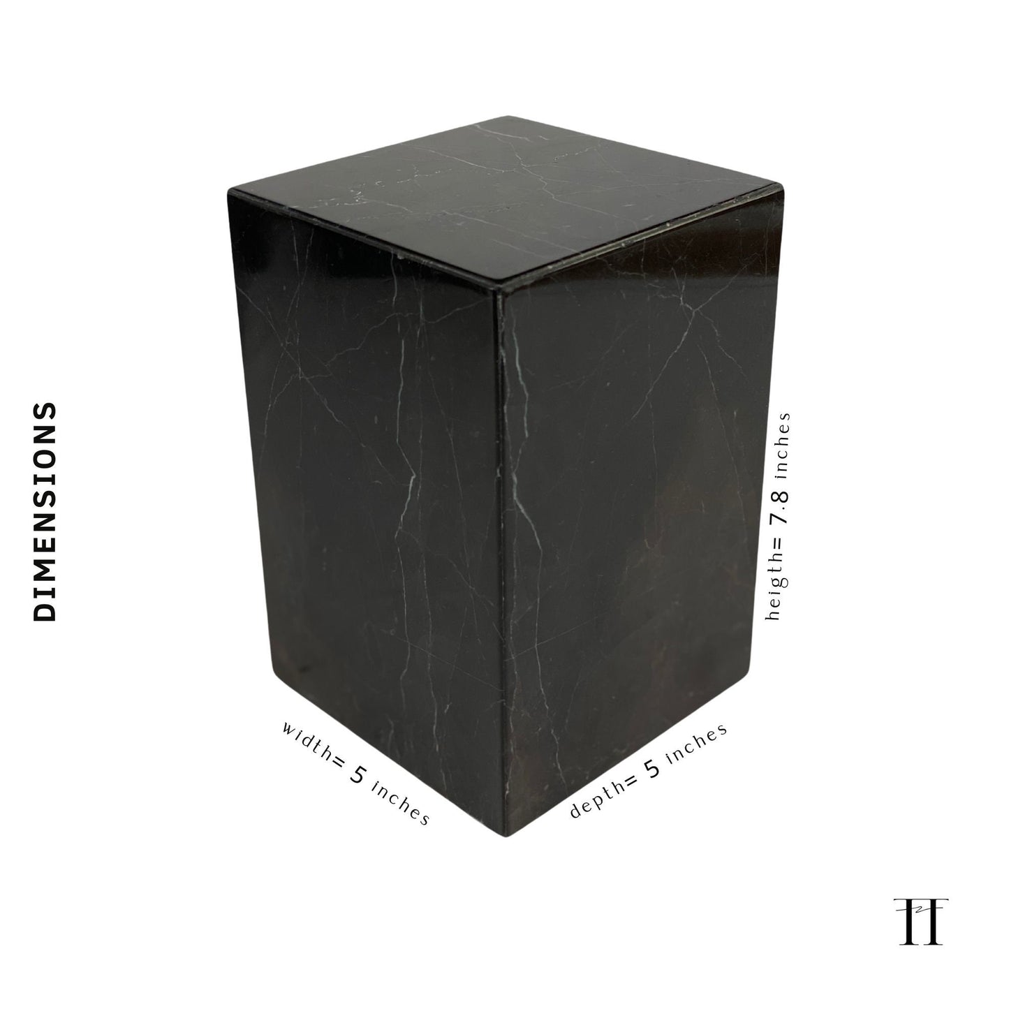 Black Marble Urn - 105 cubic inches