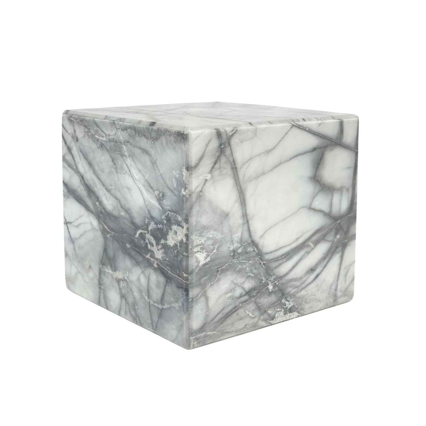 White & Gray Marble Urn - 40 cubic inches