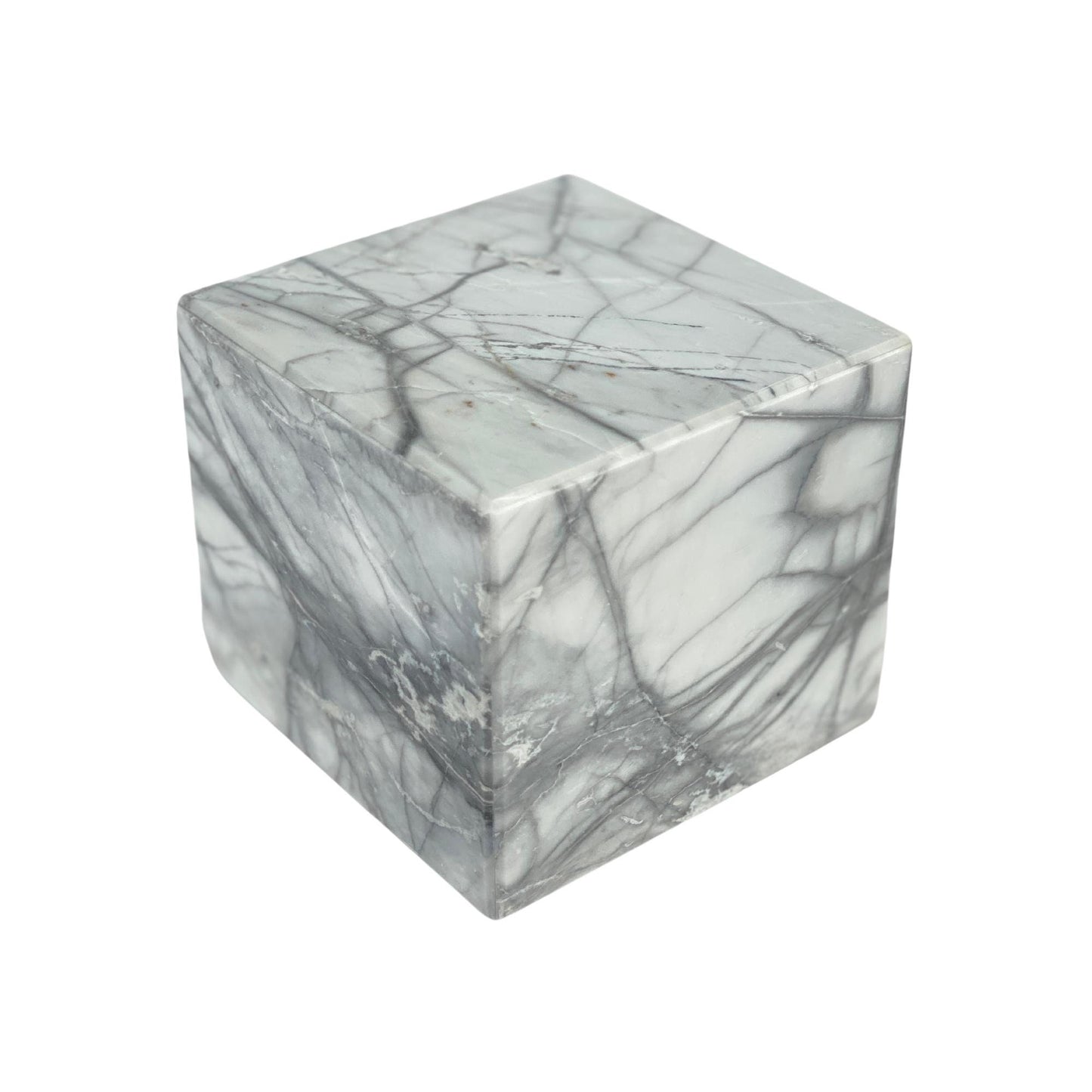 White & Gray Marble Urn - 40 cubic inches