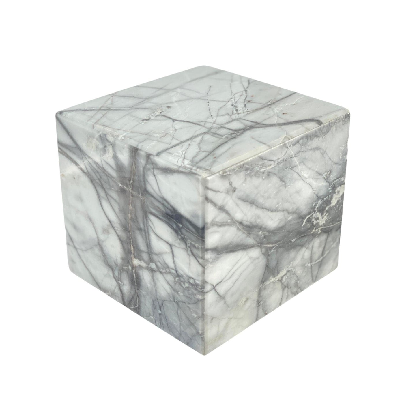 White & Gray Marble Urn - 40 cubic inches