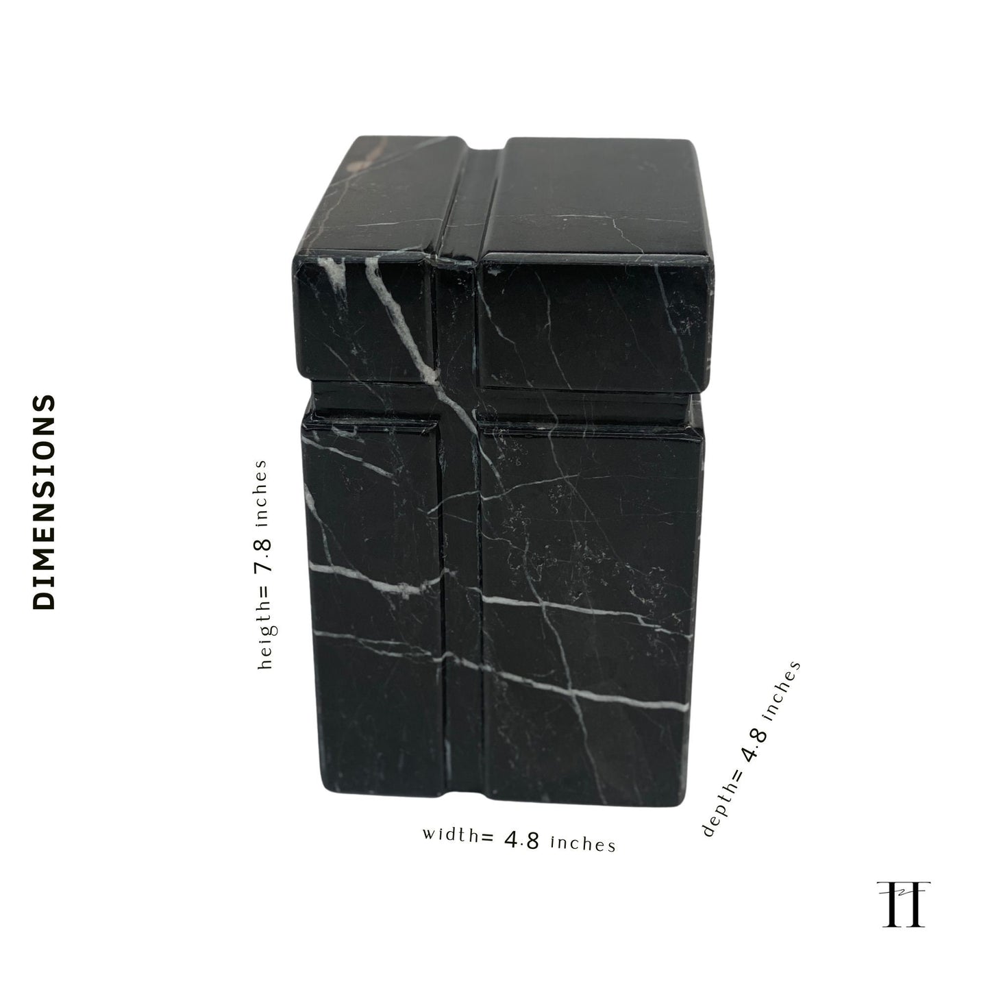 Black Marble Urn - 100 cubic inches