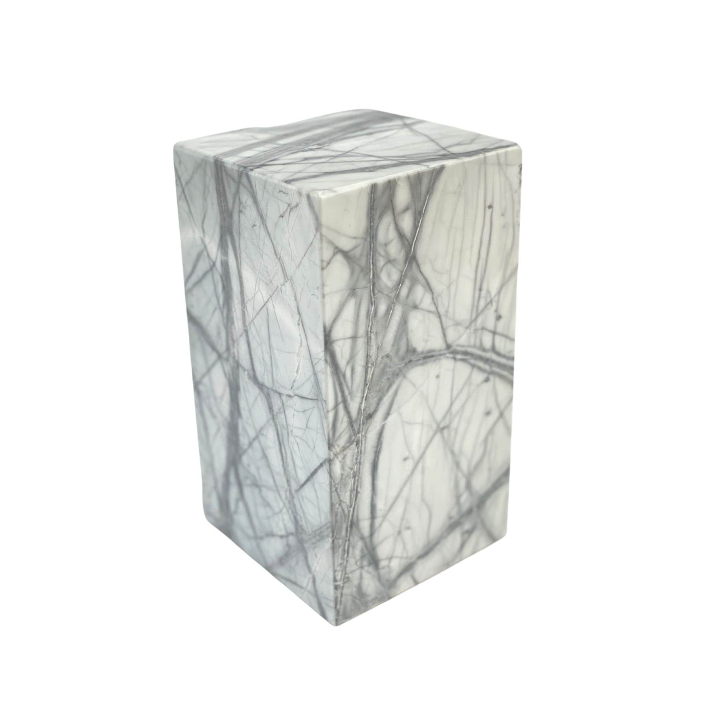 White Marble Urn - 175 cubic inches