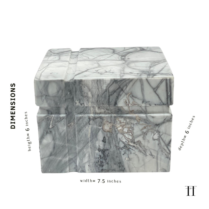 White Marble Urn - 160 cubic inches