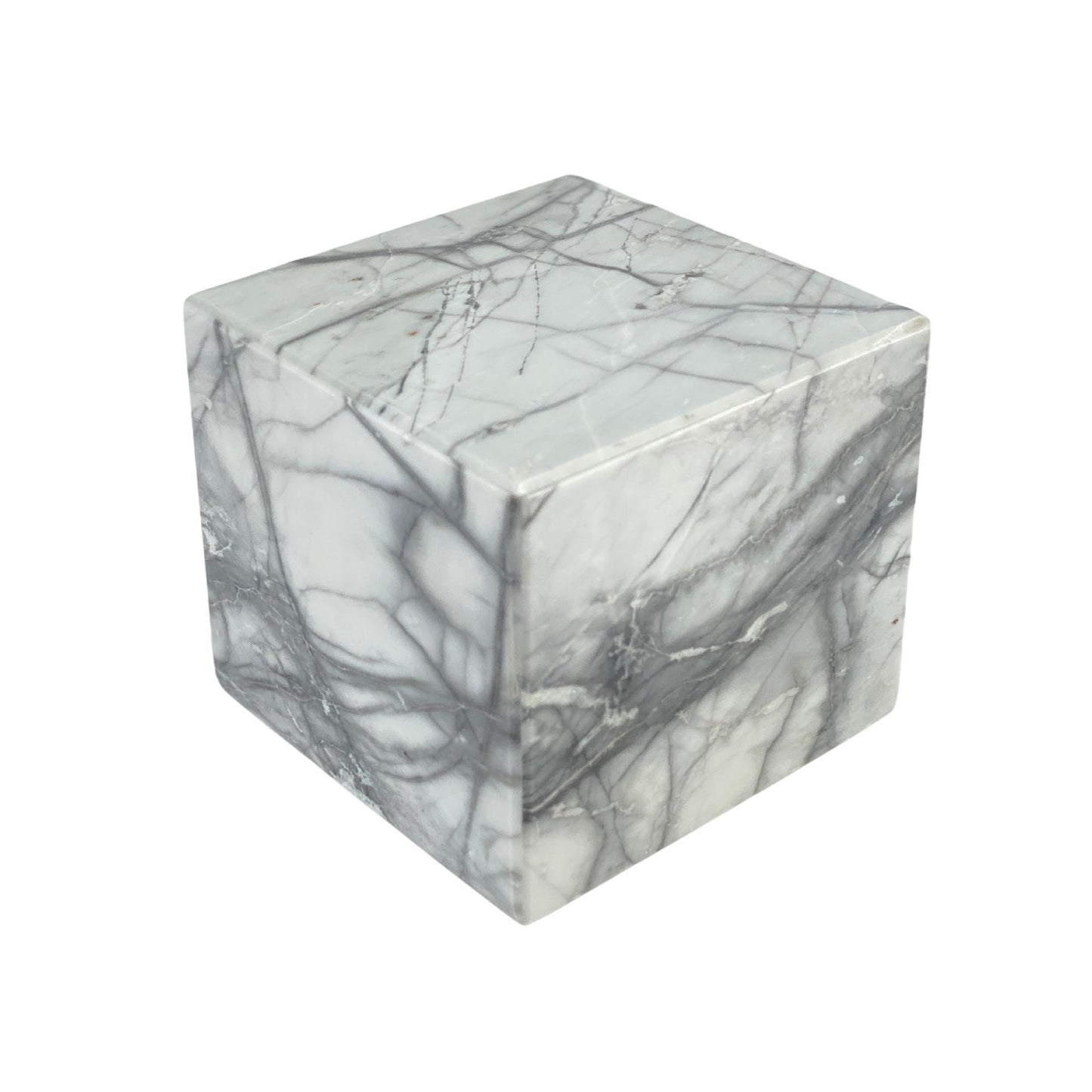 White & Gray Marble Urn - 40 cubic inches