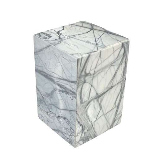 White Marble Urn - 105 cubic inches