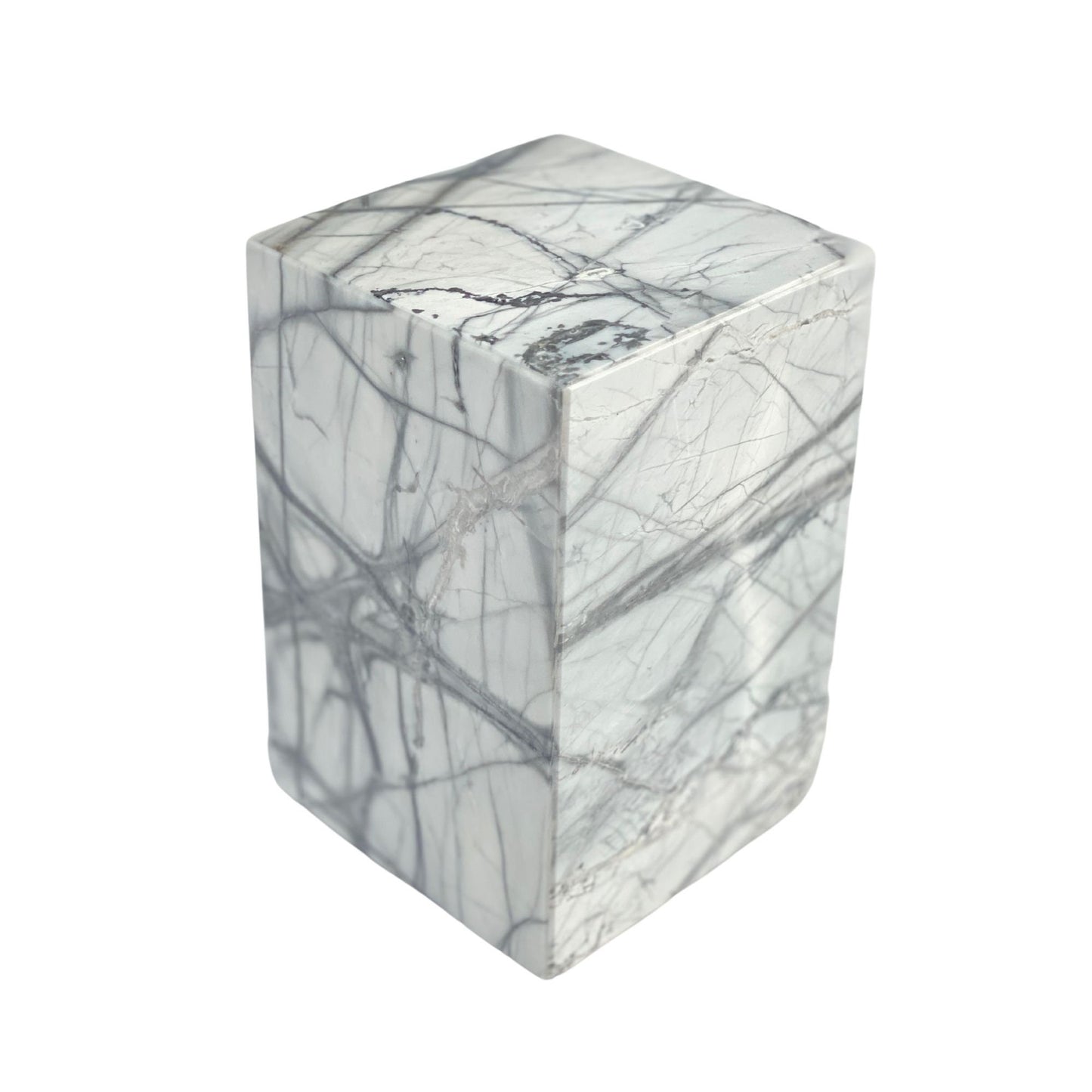 White Marble Urn - 105 cubic inches