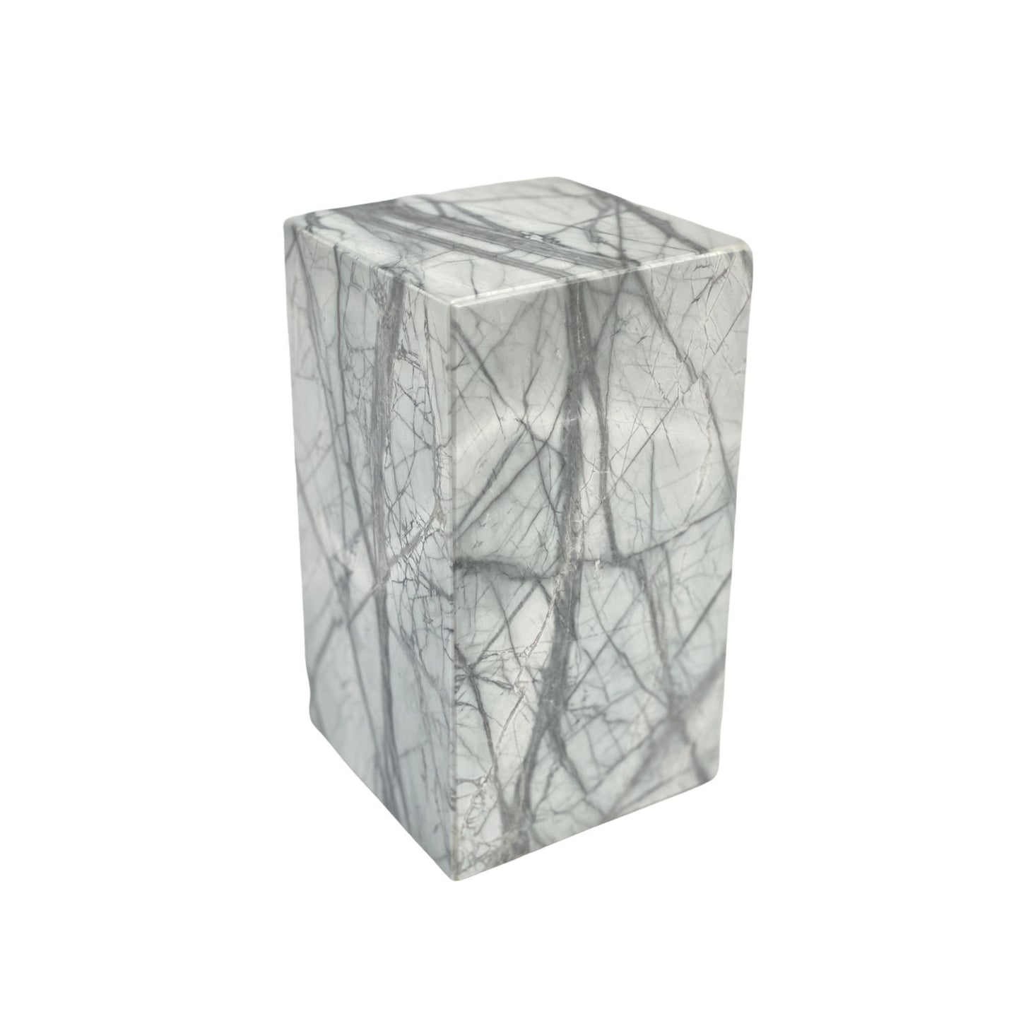 White Marble Urn - 175 cubic inches