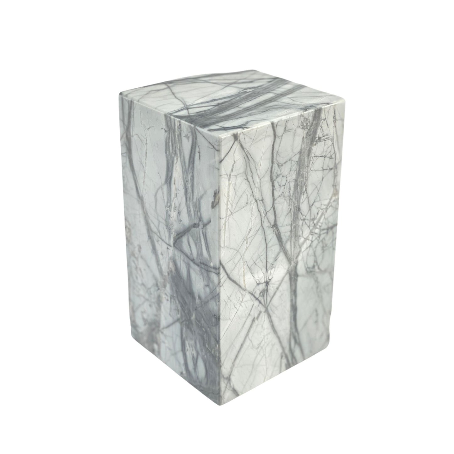 White Marble Urn - 175 cubic inches