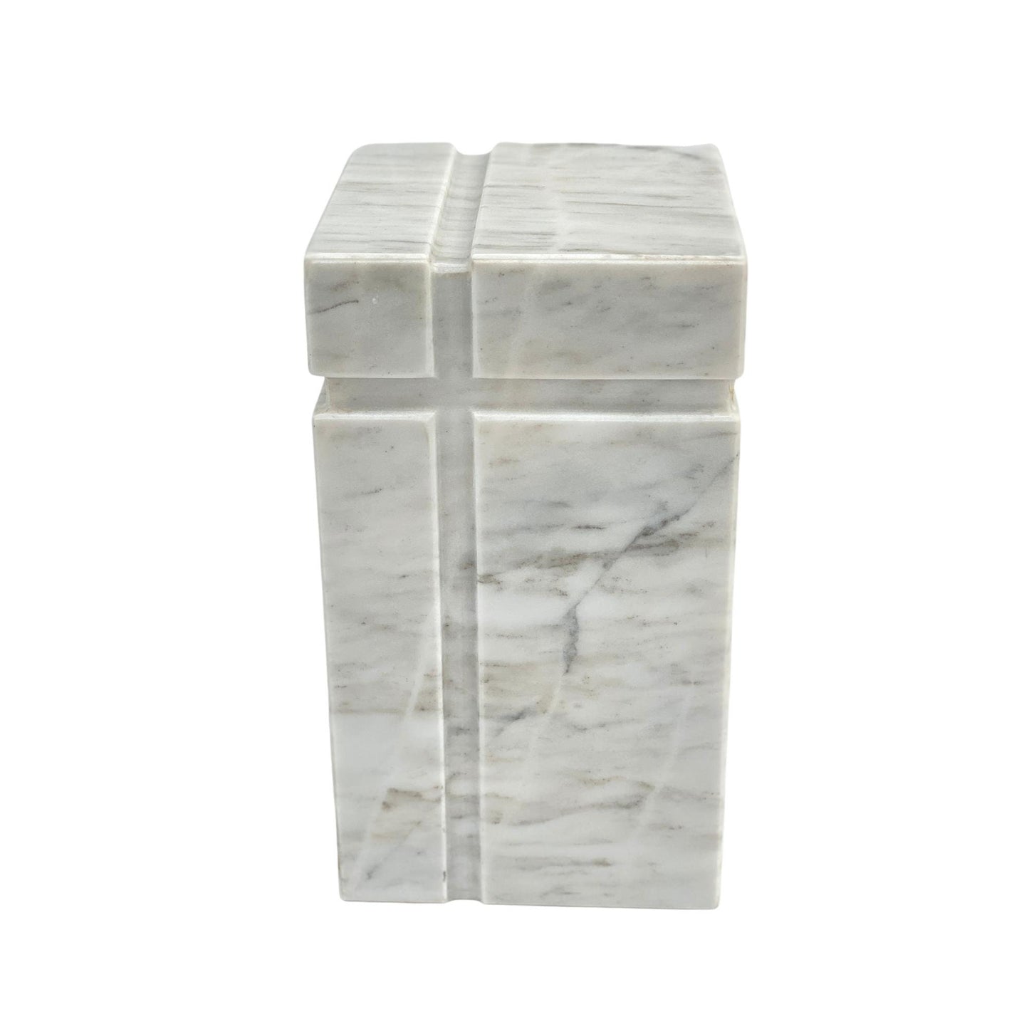 White Marble Urn - 175 cubic inches