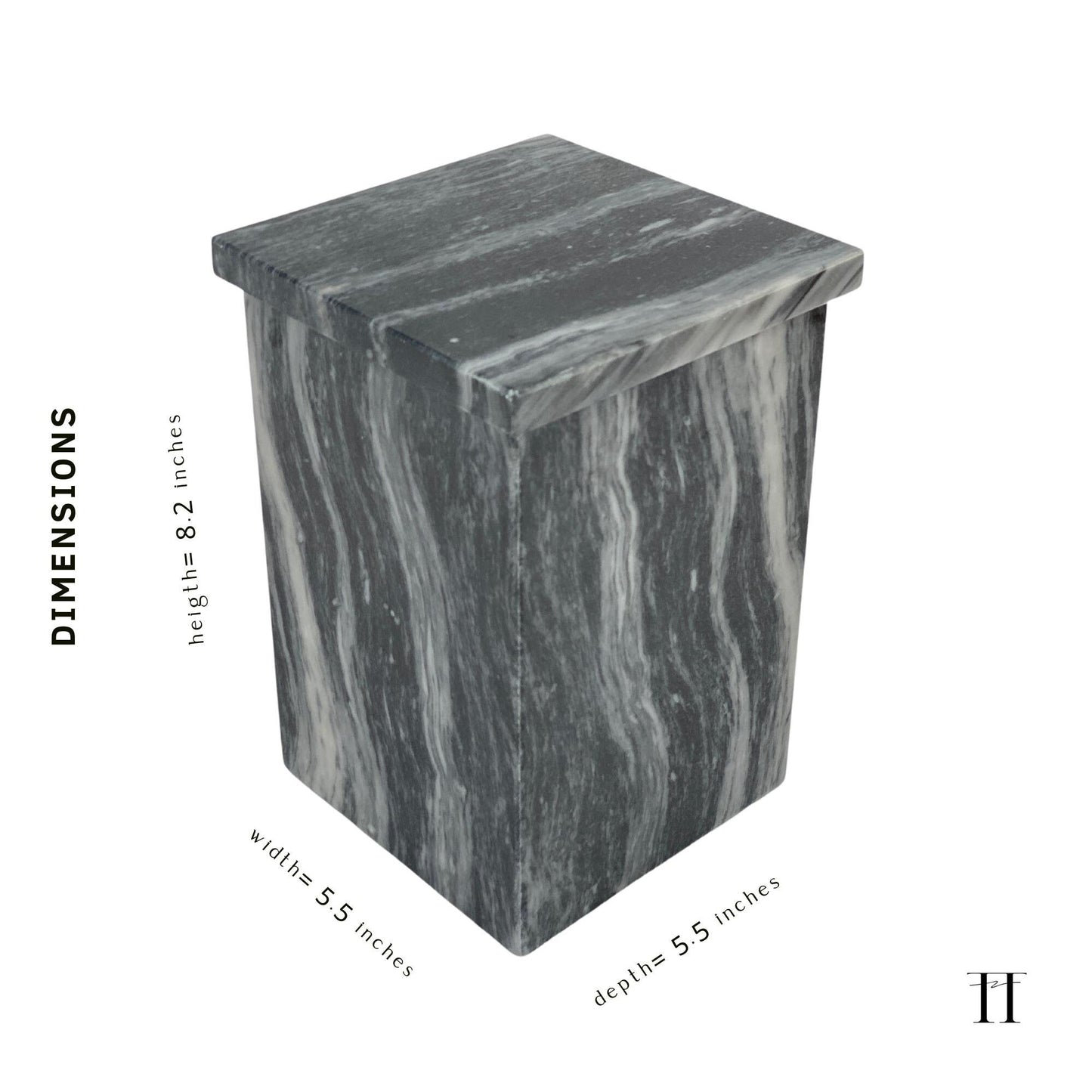 Gray Marble Urn - 145 cubic inches